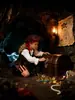 Disfraz Infantil de Capitán Pirata Retro, Atuendo de Juego de Rol de Pirata del Caribe, Disfraz para Fiesta de Halloween en Escenario