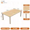 Mesa e cadeiras de jantar de plástico-madeira para exterior, mesa longa de metal na cor de madeira natural, uma mesa com quatro cadeiras, mesas e cadeiras para restaurantes em áreas cênicas