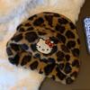Bonito Sombrero de Lana Bordado con Estampado de Leopardo para Gato para Mujer en Otoño e Invierno, Cálido y Favorecedor para la Cara, Gorro de Punto Pequeño, Sombrero para Circunferencia de Cabeza Grande