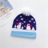 Touyu nis Gorro Explosivo de Lana Tejida para Niños Doble Grosor a Prueba de Viento Cálido Bola Esponjosa Gorro Navideño Tejido