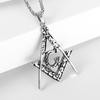 Colgante Masónico de Plata Caliente de Venta Transfronteriza Europeo y Americano para Hombre, Colgante Vintage Tallado Desgastado, Collar Personalizado Hip-Hop Punk