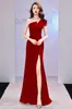 Vestido de Discoteca, Sexy Elegante, Un Hombro Sin Mangas de Banquete, Baño de Pies, Masaje de Pies, Ropa de Trabajo de Técnico de Salud, Falda Larga con Abertura para KTV