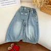 [En Stock] Conjunto Infantil 2026 Colección Otoño Nueva Conjunto de Dos Piezas para Niña con Top Rayado de Manga Larga y Jeans de Pierna Ancha