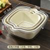 Popular Cesta de Frutas Transparente de Doble Capa para Lavar Verduras, Cesta de Verduras Doméstica para Cocina, Cesta de Frutas Multifuncional para Lavar y Escurrir Frutas