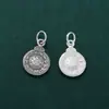 Colgante Mini Bagua de Plata de Ley S925, Amuletos Pequeños de Nueve Compartimentos Finamente Elaborados, Accesorio Colgante Lateral Hecho a Mano para Manualidades Culturales