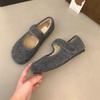 Zapatos de piel con velcro, forro de felpa y suela gruesa para mujer, zapatos de otoño e invierno 2024, con falda, zapatos Mary Jane, zapatos cálidos de algodón