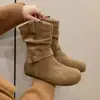 2026 Botines Nuevos de Otoño Merade con Plataforma Interna Pequeños Bajos Súper Bonitos Estilo Caliente Botas Birkenstock Apiladas para Mujer con Faldas