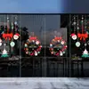 Decoración de Puerta de Tienda de Navidad 2027 Arreglo Pegatina de Vidrio Pegatina Electrostática Pegatina de Vidrio de Atmósfera Decoración de Ventana Flores de Ventana