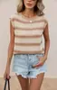 Ropa Europea y Americana para Mujer Transfronteriza Amazon Más Vendido Nuevo Primavera/Verano 2026 Cuello Redondo Casual Moda Bloques de Color Top de Punto