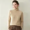 Nuevo Suéter Grueso Simple Holgado de Otoño/Invierno Top de Cachemira para Mujer con Cuello Alto y Mangas Raglán Capa Base Tejida 2026