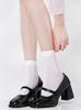 Calcetines de Terciopelo Blanco de Verano Estilo Japonés Lolita Jk Calcetines Primavera y Otoño Delgados Negros Media Pantorrilla con Zapatos Mary Jane