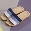 Zapatillas de Casa Nuevas Yul Kang de Verano Estilo Familiar para el Hogar de Interior Antideslizantes de Lino Zapatillas para Hombres y Mujeres