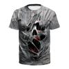 Camiseta de Verão 2024 Transfronteiriça Halloween Caveira Estampada Digitalmente Masculina e Feminina Tamanho Grande Gola Redonda Manga Curta Peça Única Dropshipping