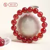 Pulsera de Cristal de Fresa Rojo Sangre de Paloma para Mujer Tipo Hielo Pulsera con Cuentas de Cristal de Fresa