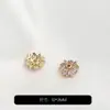 Flor de Floco de Neve de Cinco Pétalas com Zircônia Banhada a Ouro 14K que Preserva a Cor Suporte Pulseira de Cristal DIY Feita à Mão Colar Acessórios de Joias com Contas