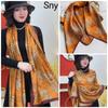 Bufanda elegante de seda Hangzhou con protección solar y letras para mujer, ideal para primavera y otoño, fina y larga, chal de satén de verano.