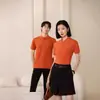6806 Tiski Camiseta Solapa Cuello POLO Color Sólido Verano Combinable de Cualquier Manera Manga Corta Unisex Casual Cómoda Clásica para Hombres y Mujeres