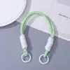 Cordón para Teléfono Móvil de Hebilla Doble Colorido Tejido a Mano Portátil Anti-pérdida Correa de Muñeca Cuerda Llavero Simple Versátil Colgante para Bolso