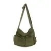 Bolso de hombro para mujer estilo workwear vintage, bolso cruzado, bolso de lona ins, bolso casual artístico de gran capacidad estilo callejero