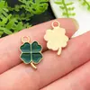 Serie de Festivales Irlandeses Accesorios de Joyería de Esmalte de Dibujos Animados DIY Colgante Individual Colgante de Trébol Verde Venta al por Mayor