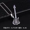 Colar de Aço Inoxidável para Guitarra de Cor Simples Hip Hop Rock Jazz Design de Pingente Nicho Acessórios de Pingente para Festival de Música