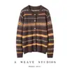 Suéter de caxemira para outono e inverno, novo cardigã de lã e caxemira da moda para mulheres, gola redonda, versátil, jacquard, casaco de tricô quente