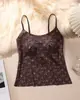 Directamente del fabricante, bestseller transfronterizo: sexy camisola sin costuras de estampado de leopardo con almohadillas en el pecho, adecuada para usar como prenda exterior, ropa interior de tejido cepillado para otoño e invierno