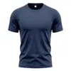 Camiseta de Manga Corta con Cuello Redondo, Funcional, Transpirable, de Lino y Algodón, de Secado Rápido, para Deportes al Aire Libre, Ocio y Fitness, de Verano, Europea y Americana, para Hombres