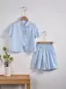 Nuevo Conjunto de Traje Tang Estilo Chino para Niños, Conjunto de Dos Piezas Moda Bebé Estilo Nacional, Conjunto de Verano Jacquard Manga Corta y Pantalones Cortos, Atuendo para el Primer Cumpleaños