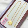 Tienda de Oro Mismo Estilo Set de Collares de Moda Chapados en Oro, Elegante Collar Brújula de Ocho Tesoros, Cadena Larga para Suéter Disco de Calabaza, Estilo Chino Versátil para Mujeres