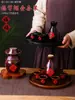 Botella de Vino de Cerámica Antigua con Carácter de Fortuna, Copa de Vino de Terracota con Carácter de Fortuna, Botella de Vino de Cerámica Gruesa con Carácter de Fortuna de 0.35 kg, Juego con Tetera y Taza Únicas