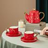 Tetera de cerámica para té y café con platillo Amazon Venta Caliente Regalo de Acompañamiento Características Juego de Té Chapado en Oro Soporte logo