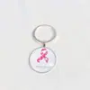 Llavero Colgante de Gema del Tiempo Cinta Rosa Transfronterizo Regalo Pequeño Creativo Anillo de Metal para Llaves