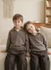 Suéter de alta gama 100% algodón, ropa infantil estilo old money para otoño e invierno, prenda exterior con cuello polo, top de punto para niños y niñas