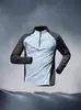 Ropa de Entrenamiento Media Cremallera para Hombre Manga Larga Secado Rápido Ropa Deportiva para Ciclismo Atletismo Camiseta Tops Ropa para Correr Fitness