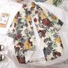 Camisa Floral Albaricoque Vintage Antigua para Hombre Verano Nueva Llegada Holgada Estilo Hong Kong Hawaiana Playa Manga Corta