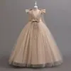 Vestido de Princesa para Meninas, Vestido Formal Infantil, Saia Rodada de Tule, Roupa para Apresentação de Anfitriã, Vestido de Aniversário de Luxo de Alta Qualidade