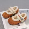 Sapatos de Algodão Birkenstock Retrô Feminino Roupa Externa 2026 Outono/Inverno Novo Estilo Sapatos de Algodão Quentes com Pelúcia Sapatos Peludos