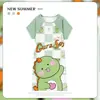 Pijama Feminino Verão Manga Curta Fino Desenho Animado Pequeno Fresco Fofo Estilo Ins Solto Camisola Doce Estudante Roupas de Casa