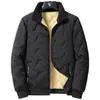 Casaco masculino de algodão com lã de cordeiro, jaqueta de inverno de corte solto, espessa e quente, à prova de vento, gola alta, casual, jaqueta masculina plus size