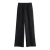 Pantalones Casuales Elásticos de Cintura para Primavera 2026 Pantalones de Lana Elegantes Casuales de Pierna Recta para Mujer Venta al por Mayor H07Dk2654