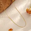 Colar de Aço Titânio Ouro 18K Mais Vendido Corrente Lisa Estilo Coreano Corrente Simples Moda DIY Corrente para Clavícula para Mulheres Não Desbota