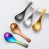 Cuchara pequeña de acero inoxidable 304 de 9,4 cm con mango corto, cuchara pequeña para leche, postre, cuchara para niños, cuchara para helado y café.