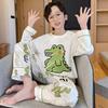 Pijamas nuevos transfronterizos para niños, traje coreano de cuello redondo y manga larga, ropa de hogar de dibujos animados para padres e hijos, ropa para niños al por mayor
