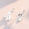 Temperamento Floco de Neve Clipe de Orelha INS Estilo Japonês e Coreano Estilo Frio Senso de Design Zircônia Brincos de Flor Francesa sem Furos na Orelha