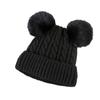 Chapéu feminino inverno adulto forrado com fleece par bola de pelo chapéu de lã pullover chapéu coreano fofo chapéu para frio chapéu de tricô quente personalizado