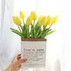 Fornecimento Transfronteiriço Genuíno Alta Qualidade Toque de Mão Hidratante PU Mini Tulipa Flores Artificiais Flores Artificiais Decoração de Casa Flores