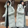 Estación Europea 2025 Invierno Nuevo Estilo Abrigo de Algodón con Capucha Desmontable para Mujer, Chaqueta de Algodón Acolchada de Invierno de Longitud Media por Encima de la Rodilla para Mujer