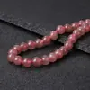 Cristal de Fresa Rojo Crudo Natural Cuentas Sueltas Cuentas Redondas Pulsera DIY Tipo Hielo Alta Transparencia Cuentas Redondas con Agujero Pasante Venta al por Mayor