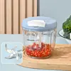 Cortador de verduras de cuerda, máquina mezcladora de puré de ajo, pequeño artefacto para puré de ajo picado, puré de chile cortado, suplemento alimenticio para bebés, máquina de cocina